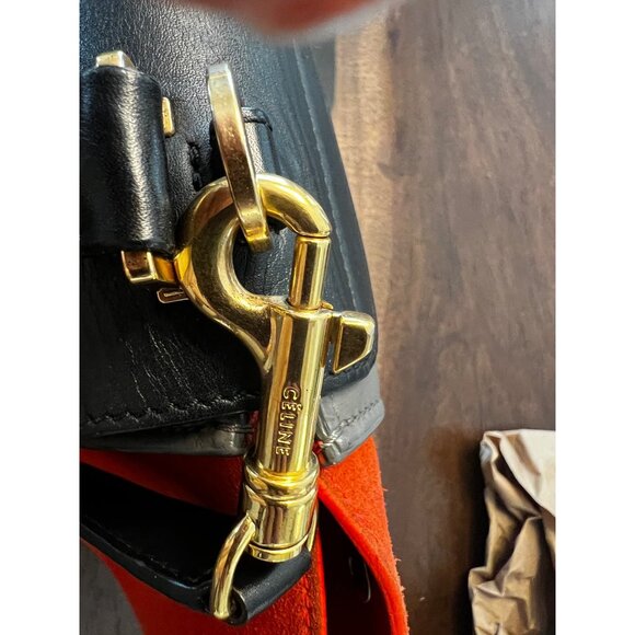 Céline Trapeze Two-Way Bag Tricolor Leather & Suede Handbag - Picture 13 of 16